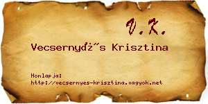 Vecsernyés Krisztina névjegykártya