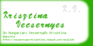 krisztina vecsernyes business card